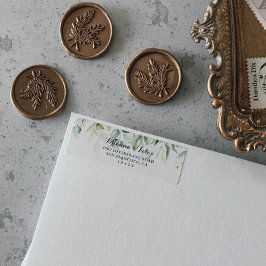 Etiqueta Dirección de devolución de color de agua Eucalyptu