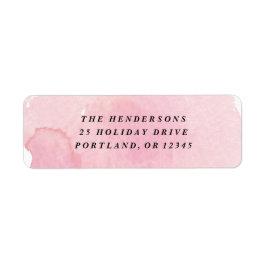 Etiqueta Dirección de devolución de color de agua rosada mí