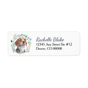 Etiqueta Dirección de devolución de corona de perro Beagle