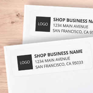 Etiqueta Dirección de devolución de correo del logotipo com