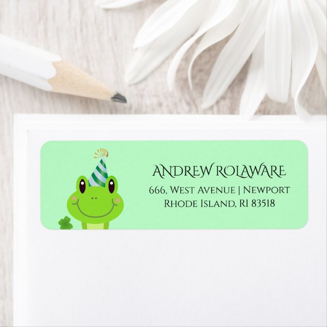 Etiqueta Dirección de devolución de cruz de rana verde (In situ)