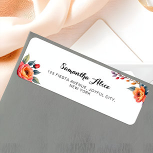 Etiqueta Dirección de devolución de cumpleaños de color de 