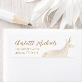 Etiqueta Dirección de devolución de cumpleaños de Pastel Un