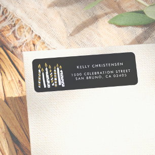 Etiqueta Dirección de devolución de cumpleaños de velas de 