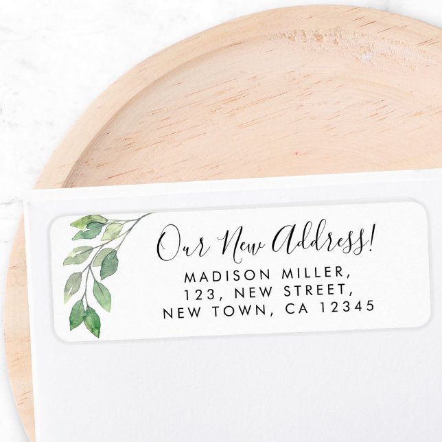 Etiqueta Dirección de devolución de dirección nueva y verde (Subido por el creador)