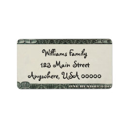 Etiqueta Dirección de devolución de efectivo