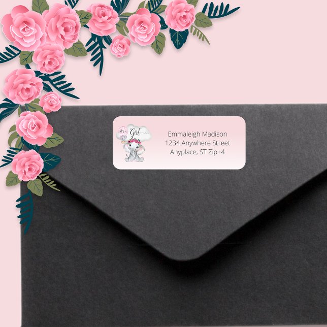 Etiqueta Dirección de devolución de Elephant HotAir Balloon (Subido por el creador)