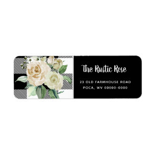 Etiqueta Dirección de devolución de estilo de granjas en bl