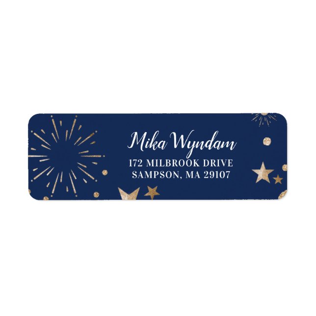 Etiqueta Dirección de devolución de estrellas de Purpurina  (Frente)