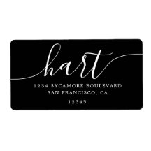 Dirección de devolución de familia con letra negra