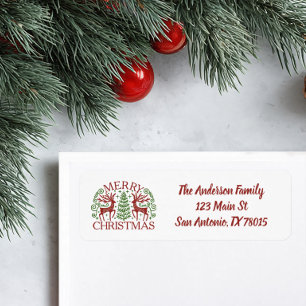 Etiqueta Dirección de devolución de Feliz Navidad