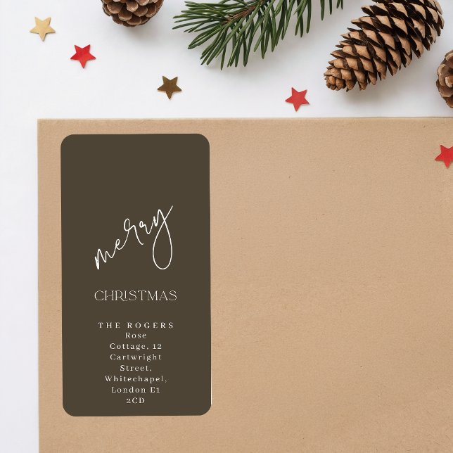 Etiqueta Dirección de devolución de Feliz Navidad para fami (Subido por el creador)