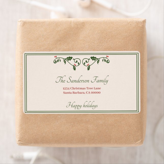 Etiqueta Dirección de devolución de feriado de los navidade (In situ)