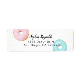 Etiqueta Dirección de devolución de Fiesta de donut