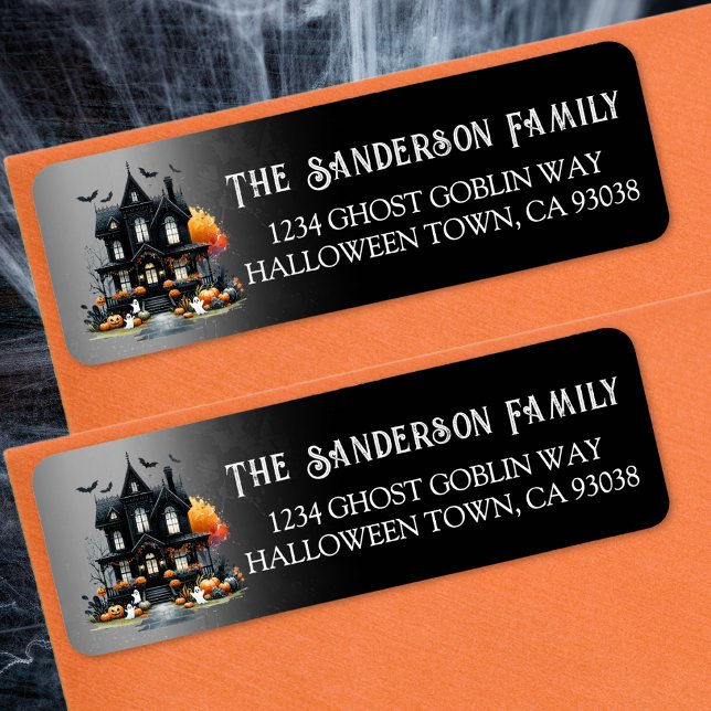 Etiqueta Dirección de devolución de fiesta de Halloween (Halloween Party Return Address label )