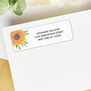 Etiqueta Dirección de devolución de fletamento de girasol