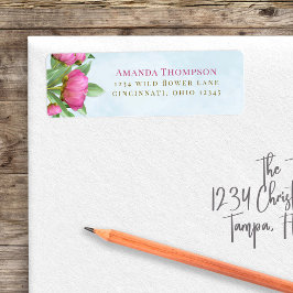 Etiqueta Dirección de devolución de floral de color de agua