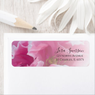 Etiqueta Dirección de devolución de flores de Peony Rosa