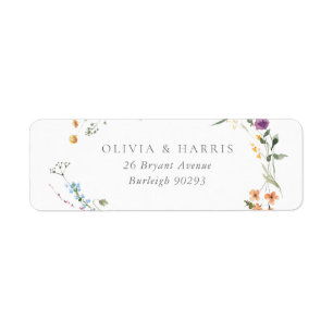 Etiqueta Dirección de devolución de flores silvestres color