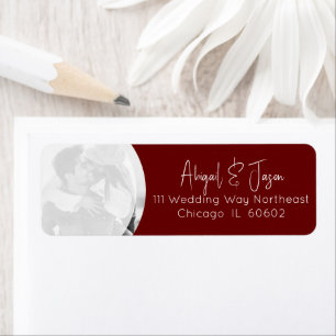 Etiqueta Dirección de devolución de foto de Boda de Borgoña