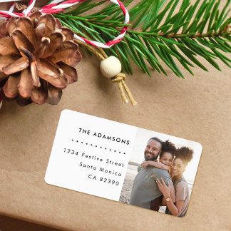Etiqueta Dirección de devolución de foto de Navidades Minim