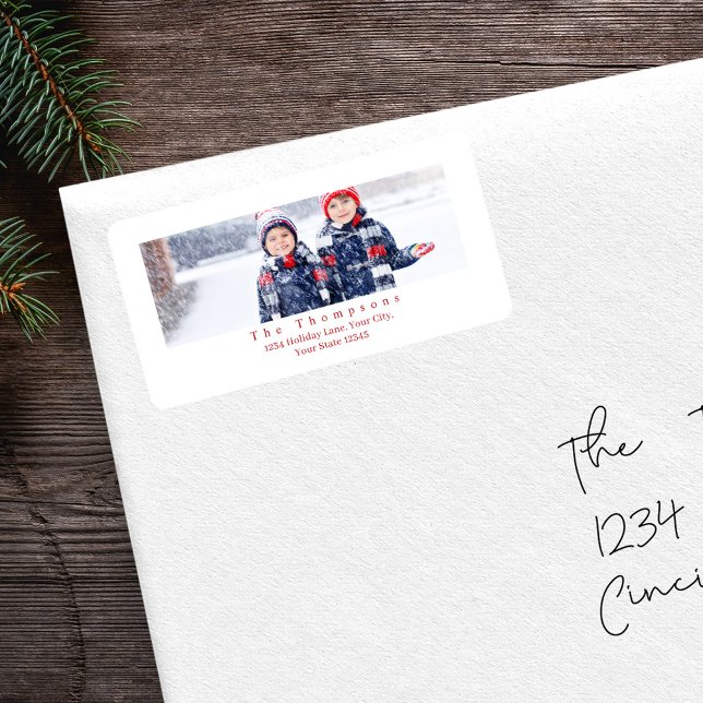 Etiqueta Dirección de devolución de foto personalizada simp (Return Address Simple Photo Label.)