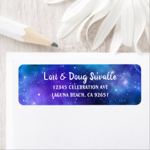 Etiqueta Dirección de devolución de galaxia color azul p