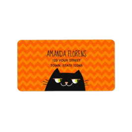 Etiqueta Dirección de devolución de gato negro