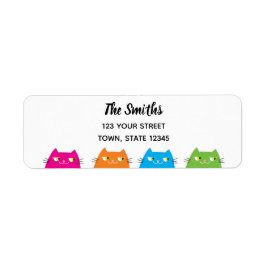 Etiqueta Dirección de devolución de gatos divertidos