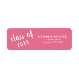 Etiqueta Dirección De Devolución De Graduación Rosa