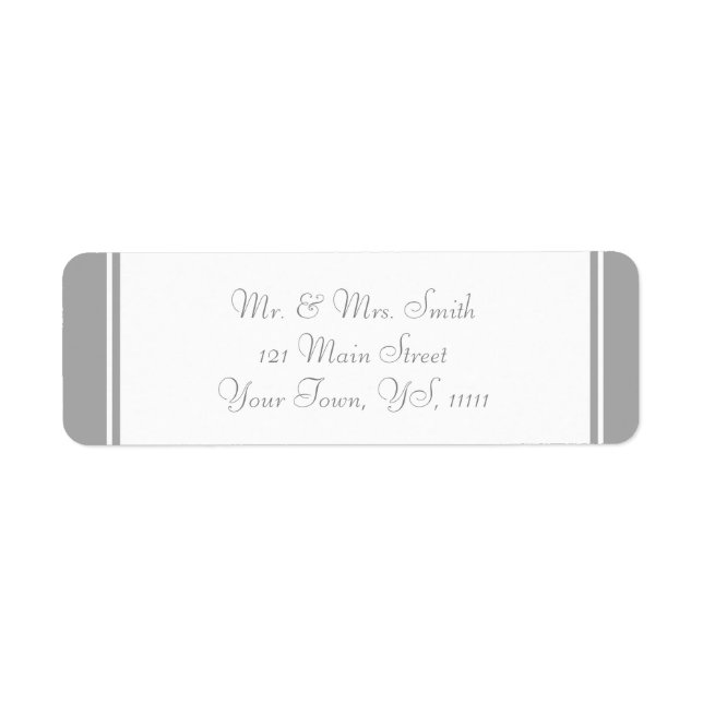 Etiqueta Dirección de devolución de gris pálido (Frente)