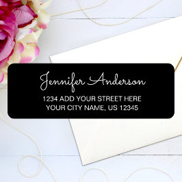 Etiqueta Dirección de devolución de guión manuscrito simple