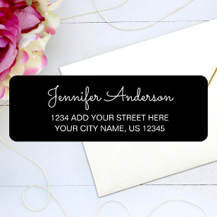 Etiqueta Dirección de devolución de guión manuscrito simple