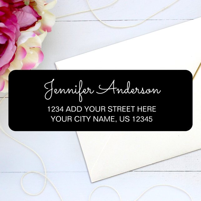 Etiqueta Dirección de devolución de guión manuscrito simple (Subido por el creador)