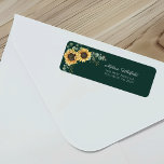 Etiqueta Dirección de devolución de guiones de eucalipto de<br><div class="desc">Crea una moderna etiqueta de dirección con Floral de girasol con esta bonita plantilla con un bonito ramo rústico floral, marco geométrico con efecto dorado, con una moderna tipografía simple. CONSEJO: En la colección que aparece a continuación se pueden encontrar tarjetas de suite boda como RSVP, programas de boda, carteles,...</div>