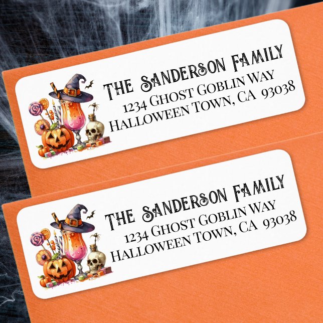 Etiqueta Dirección de devolución de Halloween (Halloween Return Address label )