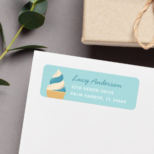 Etiqueta Dirección de devolución de helado Blueberry Swirl 