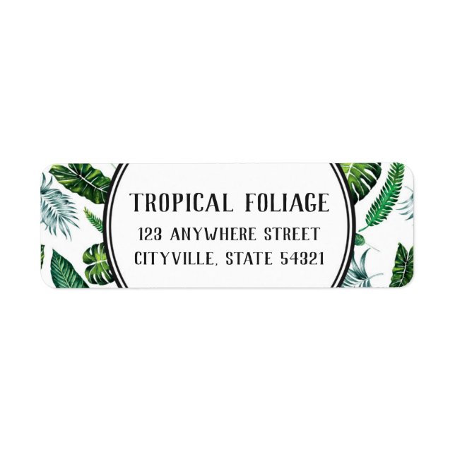 Etiqueta Dirección de devolución de hojas de palmas de foll (Frente)