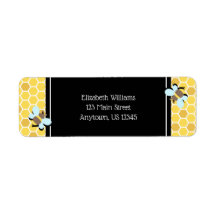 Dirección de devolución de honeycomb tema de Bee