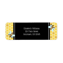 Etiqueta Dirección de devolución de honeycomb tema de Bee