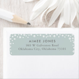 Etiqueta Dirección de devolución de impresiones y copos de 