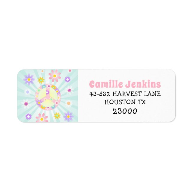 Etiqueta Dirección de devolución de invitación de cumpleaño (Frente)