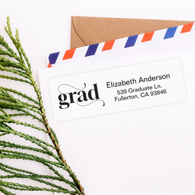 Etiqueta Dirección de devolución de invitación de graduació (Subido por el creador)