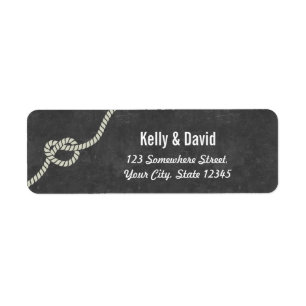 Etiqueta Dirección de devolución de Knot Chalkboard con enf