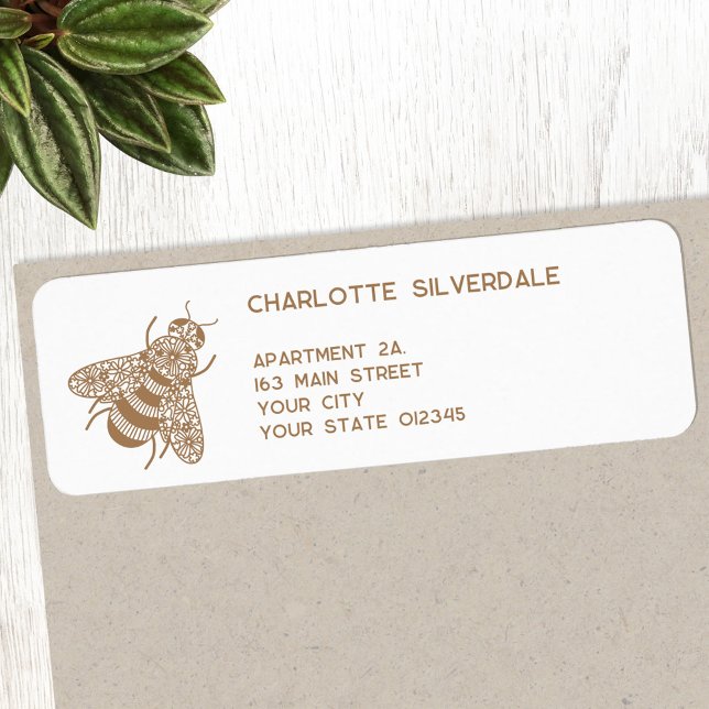 Etiqueta Dirección de devolución de la abeja (Honey Bee personalized return address labels)