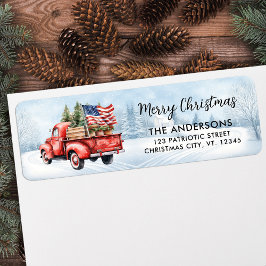 Etiqueta Dirección de devolución de la bandera del camión d