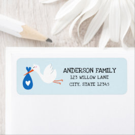 Etiqueta Dirección de devolución de la cigüeña del bebé