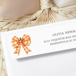 Etiqueta Dirección de devolución de la curva de Naranja de 