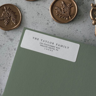 Etiqueta Dirección de devolución de la familia tipográfica 