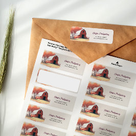 Etiqueta Dirección de devolución de la fiesta de cumpleaños